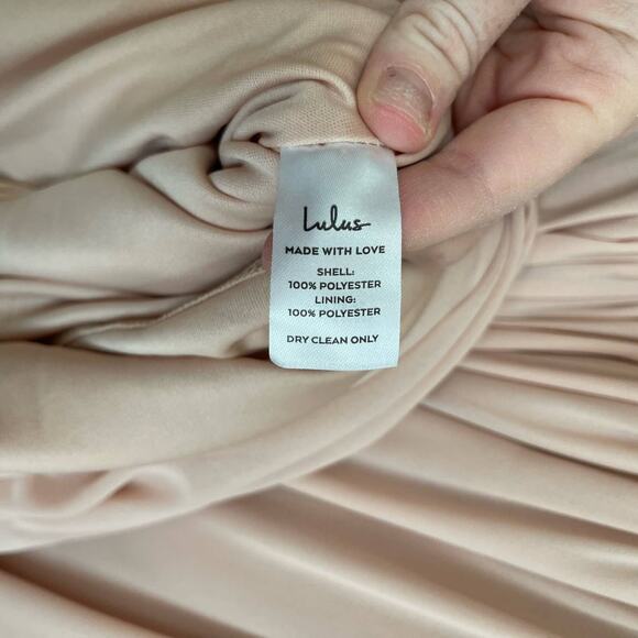 Lulus Thoughts of Hue Blush Surplice Maxi Dress Small Bridesmaid Light Pink - Picture 16 of 16